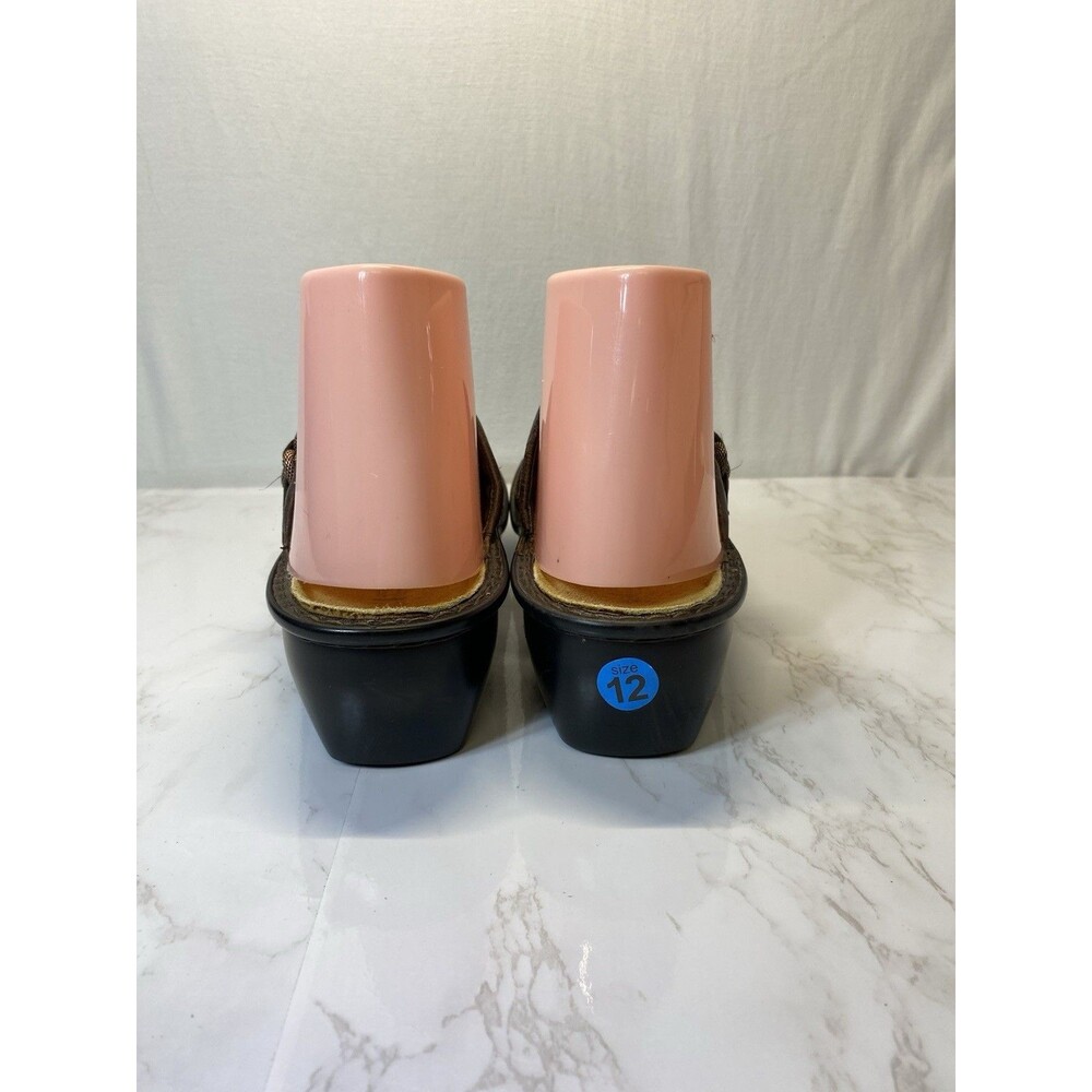 Naot sz 12 Made in Israel Clog 3-Tone Leather & Brass Trim Comfort Shoe - Picture 7 of 8